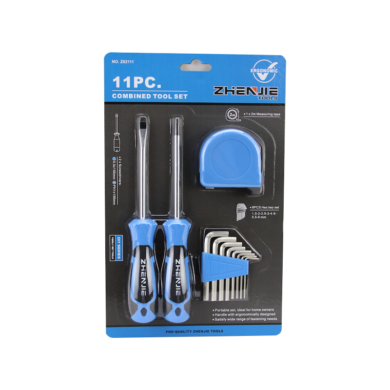 11pcs Slotted & Phillips CRV Screwdriver Hex Key modum Tape Set