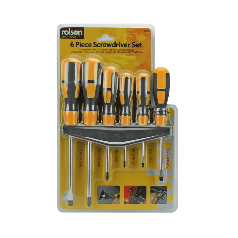 6pcs Duplex Injectum Mollis manubrio Slotted & Phillips Screwdriver Set