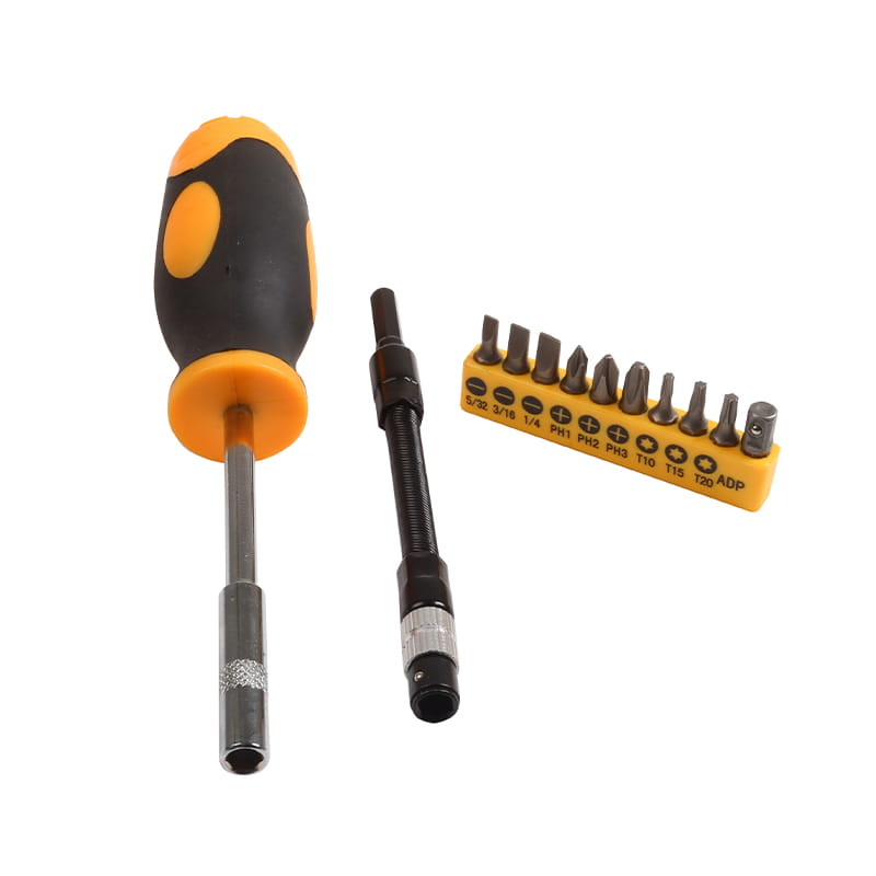 12pcs Flexibilis Tube Slotted Phillips Torx CRV Bit Set